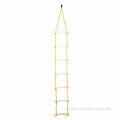 Wooden climbing ladder, PE rope, EN71-1, 2, 3, 8 certified, outdoor protection painting